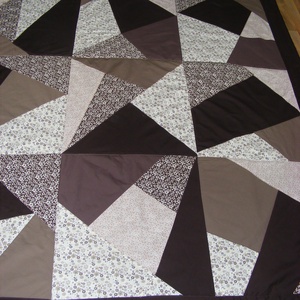 Crazy patchwork  takaró fekete-fehér - otthon & életmód - lakástextil - ágytakaró - Meska.hu