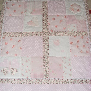 Patchwork takaró pasztell rózsaszín, Otthon & Életmód, Lakástextil, Ágytakaró, Varrás, Patchwork, foltvarrás, MESKA