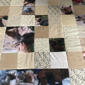  Patchwork fényképes takaró, falvédő kutya kedvelőknek, Otthon & Életmód, Lakástextil, Ágytakaró, Varrás, Patchwork, foltvarrás, MESKA