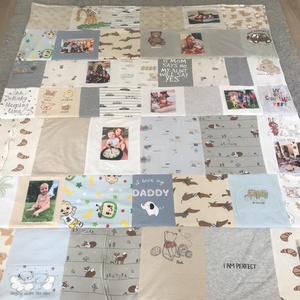 Baba patchwork takaró egyedi  pólókból, baby body-ból, rugikból - Meska.hu