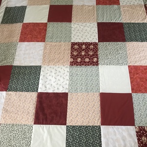 Country stílusú patchwork  ágytakaró terrakotta  - otthon & életmód - lakástextil - ágytakaró - Meska.hu