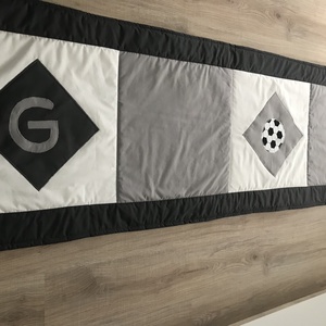 Szürke kockás patchwork takaró, falvédő szettben - otthon & életmód - lakástextil - ágytakaró - Meska.hu