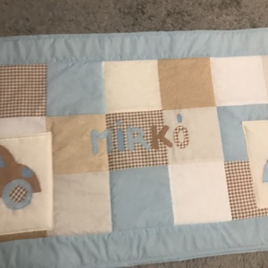 Járműves patchwork  takaró, bézs-barna falvédőnek is megfelel,  - Meska.hu