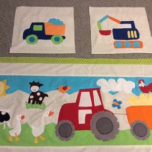 Járműves patchwork falvédő, autó, traktor, helikopter.  - Meska.hu