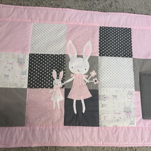 Nyuszis patchwork falvédő zsebekkel - Meska.hu