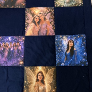 Fantasy patchwork takaró, falvédő szürke - Meska.hu