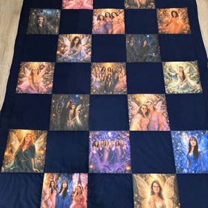 Fantasy patchwork takaró, falvédő szürke - otthon & életmód - lakástextil - ágynemű - Meska.hu