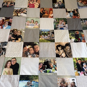 Fényképes szürke patchwork  takaró    - otthon & életmód - lakástextil - ágytakaró - Meska.hu