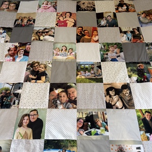 Fényképes szürke patchwork  takaró    - otthon & életmód - lakástextil - ágytakaró - Meska.hu