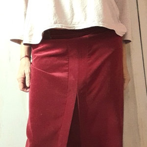 Bordó, bársony szoknya  - ruha & divat - női ruha - szoknya - Meska.hu