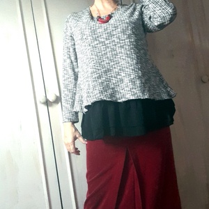 Bordó, bársony szoknya  - ruha & divat - női ruha - szoknya - Meska.hu