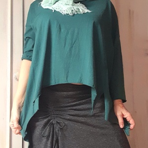 Ráncolt, szürke szoknya  - ruha & divat - női ruha - szoknya - Meska.hu