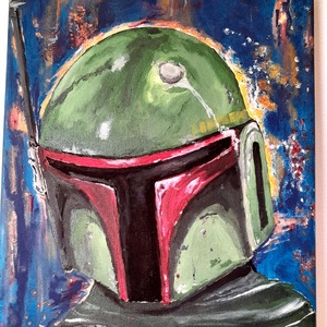 Star Wars -Boba Fett - művészet - festmény - akril - Meska.hu