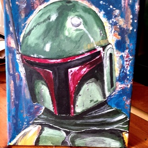 Star Wars -Boba Fett - művészet - festmény - akril - Meska.hu