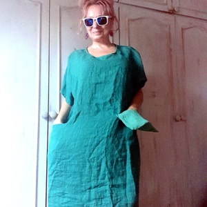 Még zöld a fű! / vászon ruha - ruha & divat - női ruha - tunika - Meska.hu