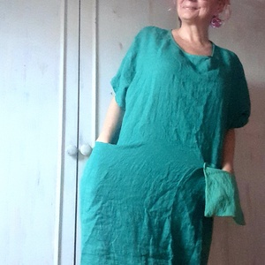 Még zöld a fű! / vászon ruha - ruha & divat - női ruha - tunika - Meska.hu