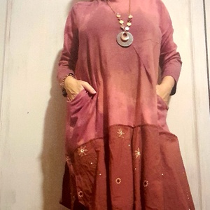 Csipkebogyó tunika , Ruha & Divat, Női ruha, Tunika, Festett tárgyak, Varrás, MESKA