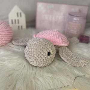 Pink Nagy Horgolt  teknős  - játék & sport - plüssállat & játékfigura - más figura - Meska.hu
