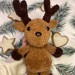 Horgolt rénszarvas - karácsony - karácsonyi lakásdekoráció - karácsonyi manók, figurák - Meska.hu