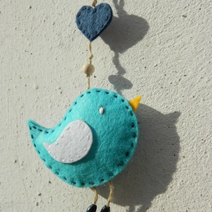 Tavaszváró kék madárkás lógó -  - Meska.hu