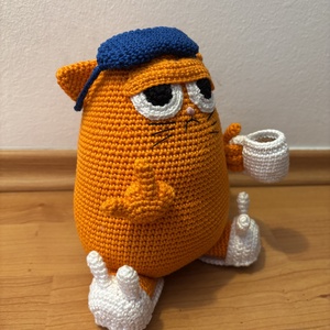 Reggeli kávézós cica - játék & sport - plüssállat & játékfigura - cica - Meska.hu