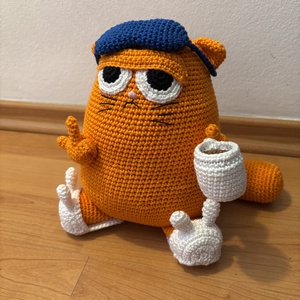 Reggeli kávézós cica - játék & sport - plüssállat & játékfigura - cica - Meska.hu