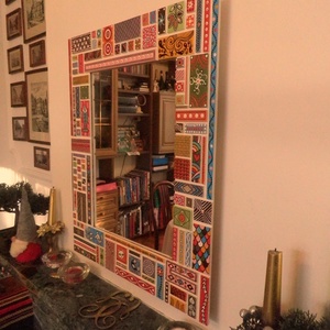 Falitükör - egyedi díszítéssel., Otthon & Életmód, Dekoráció, Tükör, Famegmunkálás, Festett tárgyak, MESKA