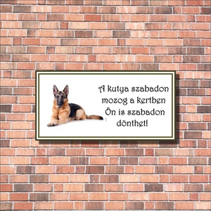 Kutyás tábla, Otthon & Életmód, Dekoráció, Fali és függő dekoráció, Felirat, Festett tárgyak, Fotó, grafika, rajz, illusztráció, MESKA