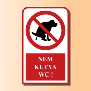 Kutyás figyelmeztető tábla, Otthon & Életmód, Ház & Kert, Kerti dísz, Fotó, grafika, rajz, illusztráció, MESKA