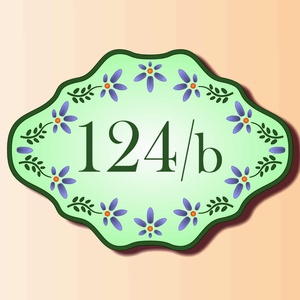 Házszámtábla - díszes, körbeíves, Otthon & Életmód, Ház & Kert, Házszám, Mindenmás, Fotó, grafika, rajz, illusztráció, MESKA