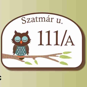 Házszámtábla - baglyos - otthon & életmód - ház & kert - házszám - Meska.hu