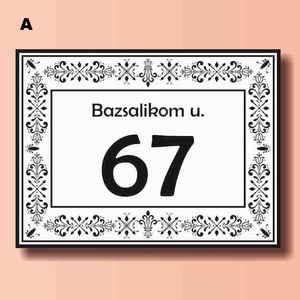 házszámtábla - díszes, téglalap, Otthon & Életmód, Ház & Kert, Házszám, Fotó, grafika, rajz, illusztráció, MESKA