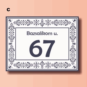 házszámtábla - díszes, téglalap - otthon & életmód - ház & kert - házszám - Meska.hu