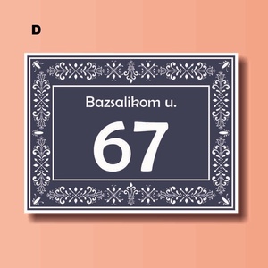 házszámtábla - díszes, téglalap - otthon & életmód - ház & kert - házszám - Meska.hu