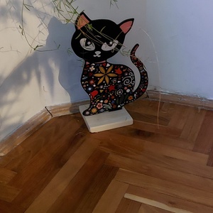 Fekete macska - otthon & lakás - dekoráció - asztal és polc dekoráció - asztaldísz - Meska.hu