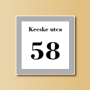 Házszámtábla - négyzet alakú, Otthon & Lakás, Ház & Kert, Házszám, Fotó, grafika, rajz, illusztráció, Meska