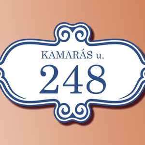 Házszámtábla - körbeíves, Otthon & Életmód, Ház & Kert, Házszám, Festett tárgyak, Fotó, grafika, rajz, illusztráció, MESKA