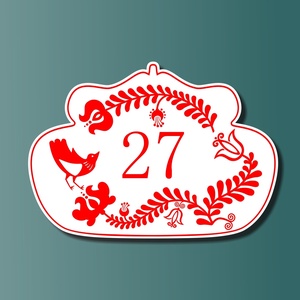 Házszámtábla - népies, Otthon & Életmód, Ház & Kert, Házszám, Fotó, grafika, rajz, illusztráció, MESKA