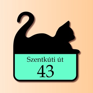 Házszámtábla - fekete macskával. - otthon & életmód - ház & kert - házszám - Meska.hu