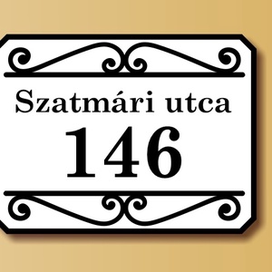 Házszámtábla  - díszes, téglalap alakú - otthon & életmód - ház & kert - házszám - Meska.hu