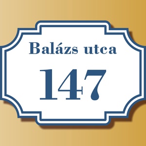 Házszámtábla - téglalap alakú, Otthon & Életmód, Ház & Kert, Házszám, Festett tárgyak, Fotó, grafika, rajz, illusztráció, MESKA