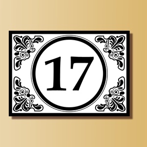 Házszámtábla - téglalap alakú, Otthon & Életmód, Ház & Kert, Házszám, Fotó, grafika, rajz, illusztráció, MESKA