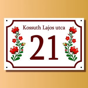 Házszámtábla - téglalap alakú, Otthon & Életmód, Ház & Kert, Házszám, Mindenmás, Fotó, grafika, rajz, illusztráció, MESKA