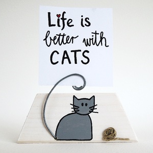 Cica, Macska idézet, fénykép tartó, cicás ajándék, asztaldísz, dísztárgy, betű, cicás dekor, macskás dekoráció, kedvenc - Meska.hu