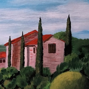 Toscan villa - akrilfestmény - Meska.hu