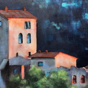 Tuscan night - akrilfestmény - művészet - festmény - akril - Meska.hu