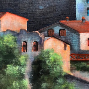 Tuscan night - akrilfestmény - művészet - festmény - akril - Meska.hu