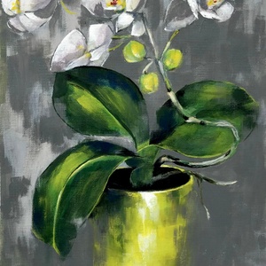Fehér orchidea - akrilfestmény, Művészet, Festmény, Akril, Festészet, MESKA