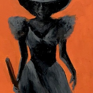 Halloween-dekoráció - akrilfestékkel lécre festett kép - 70 x 15,5 cm - művészet - festmény - akril - Meska.hu