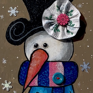 Téli dekoráció - akrilfestékkel lécre festett kép - 70 x 16 cm, Művészet, Festmény, Akril, Festészet, MESKA